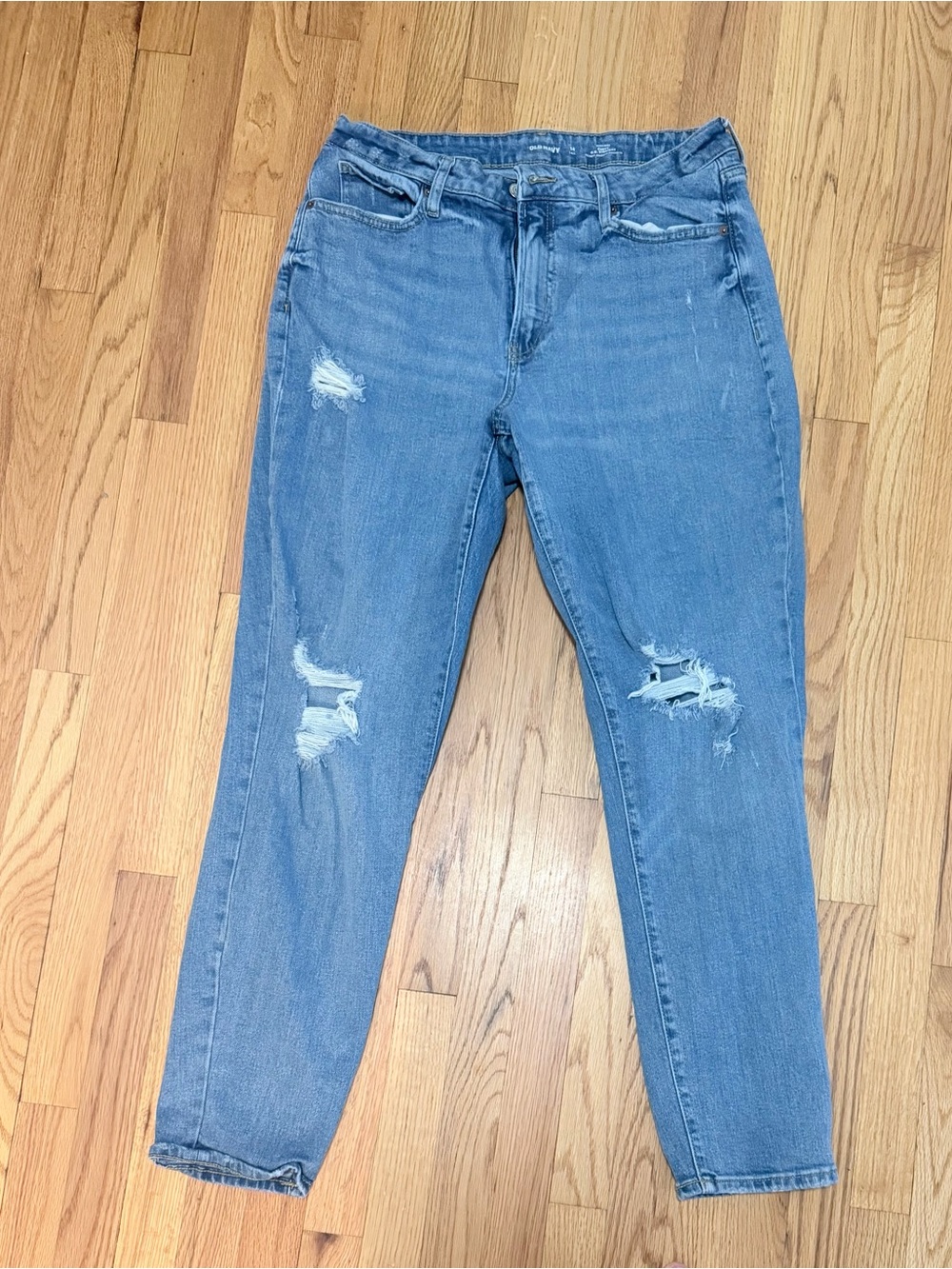 Old Navy Light Blue Boyfriend Distressed Jeans